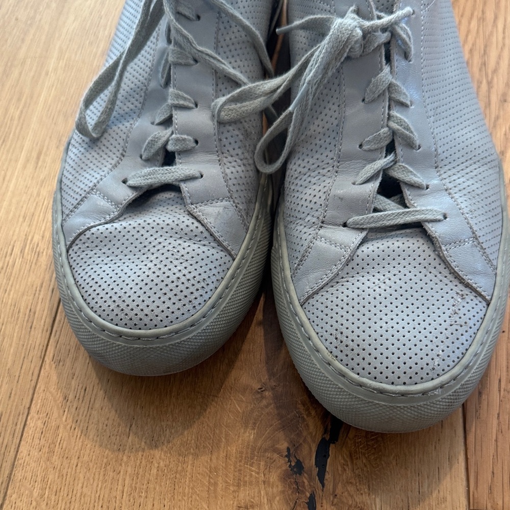 Common Projects Light Gray Perforated Sneakers - image 7